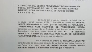 Photo of Juez de Tamaulipas ordena liberar a Eugenio Hernández